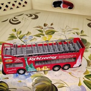 Sightseeing City Tour Double-Decker Pull Back Toy Bus